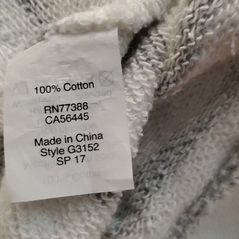 J crew white and gray striped hoodies sweater - Picture 7 of 9